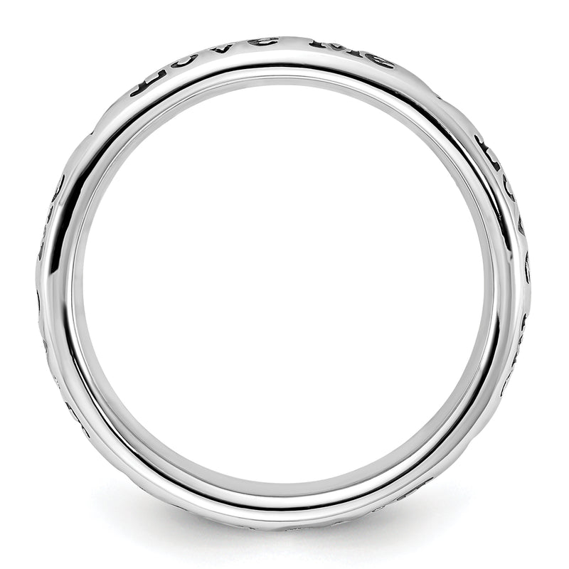 Sterling Silver Stackable Expressions Enameled Lyric Love Me Ring