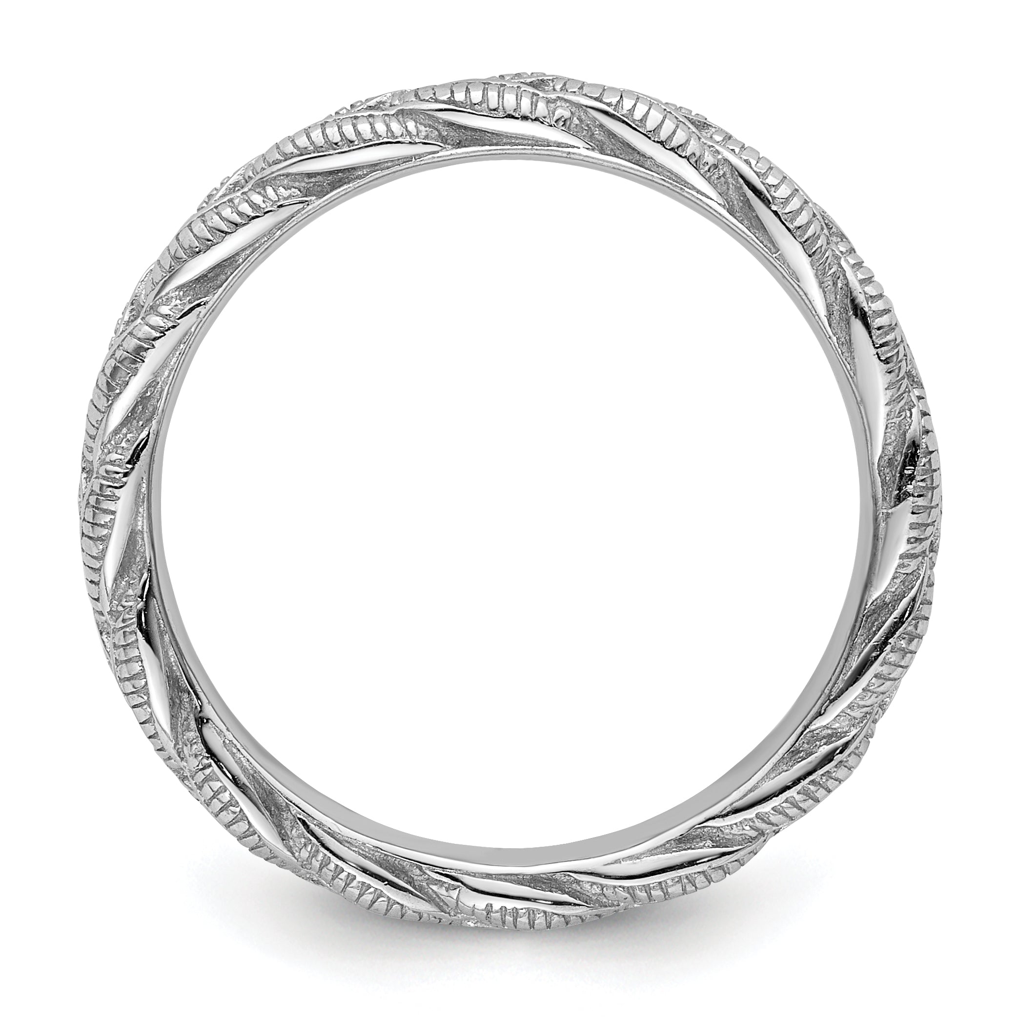 Sterling Silver Stackable Expressions Rhodium Plated Twist Ring
