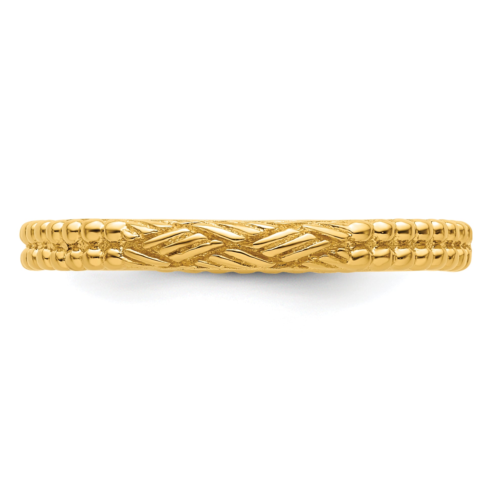 Sterling Silver Stackable Expressions Gold Plated Patterned Ring
