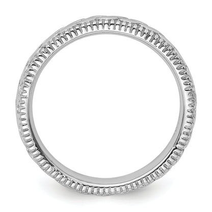 Sterling Silver Stackable Expressions Rhodium Plated Patterned Ring