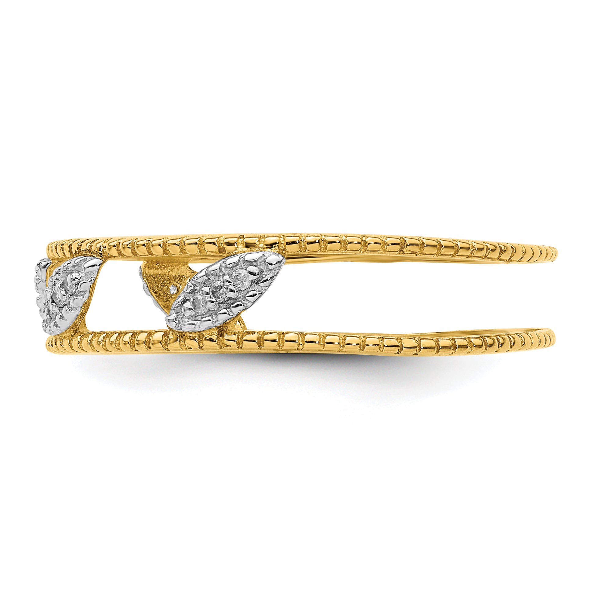 Sterling Silver Stackable Expressions Gold Plated Diamond Jacket Ring