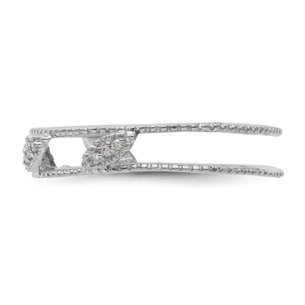 Sterling Silver Stackable Expressions Rhodium Plated Diamond Jacket Ring