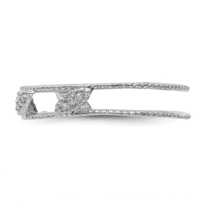 Sterling Silver Stackable Expressions Rhodium Plated Diamond Jacket Ring
