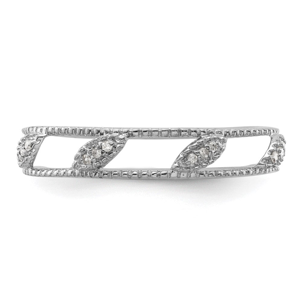 Sterling Silver Stackable Expressions Rhodium Plated Diamond Jacket Ring