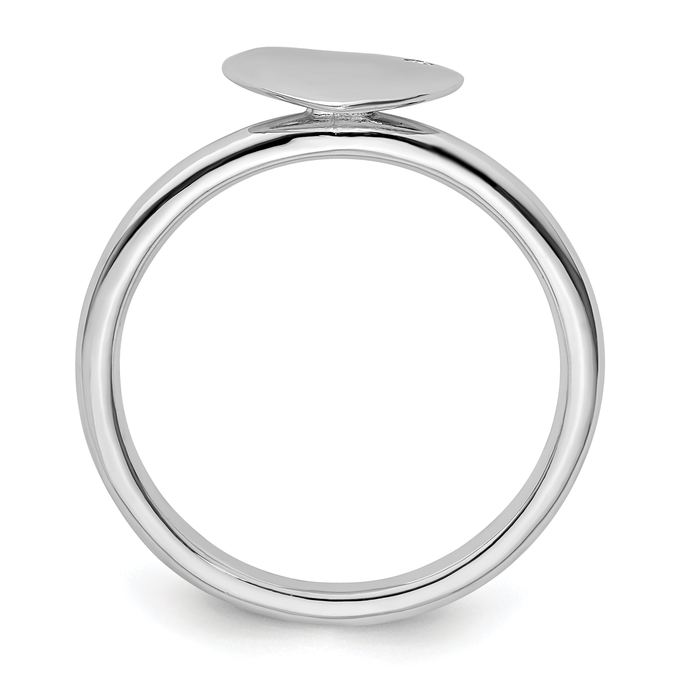 Sterling Silver Stackable Expressions Rhodium Plated Heart Diamond Ring