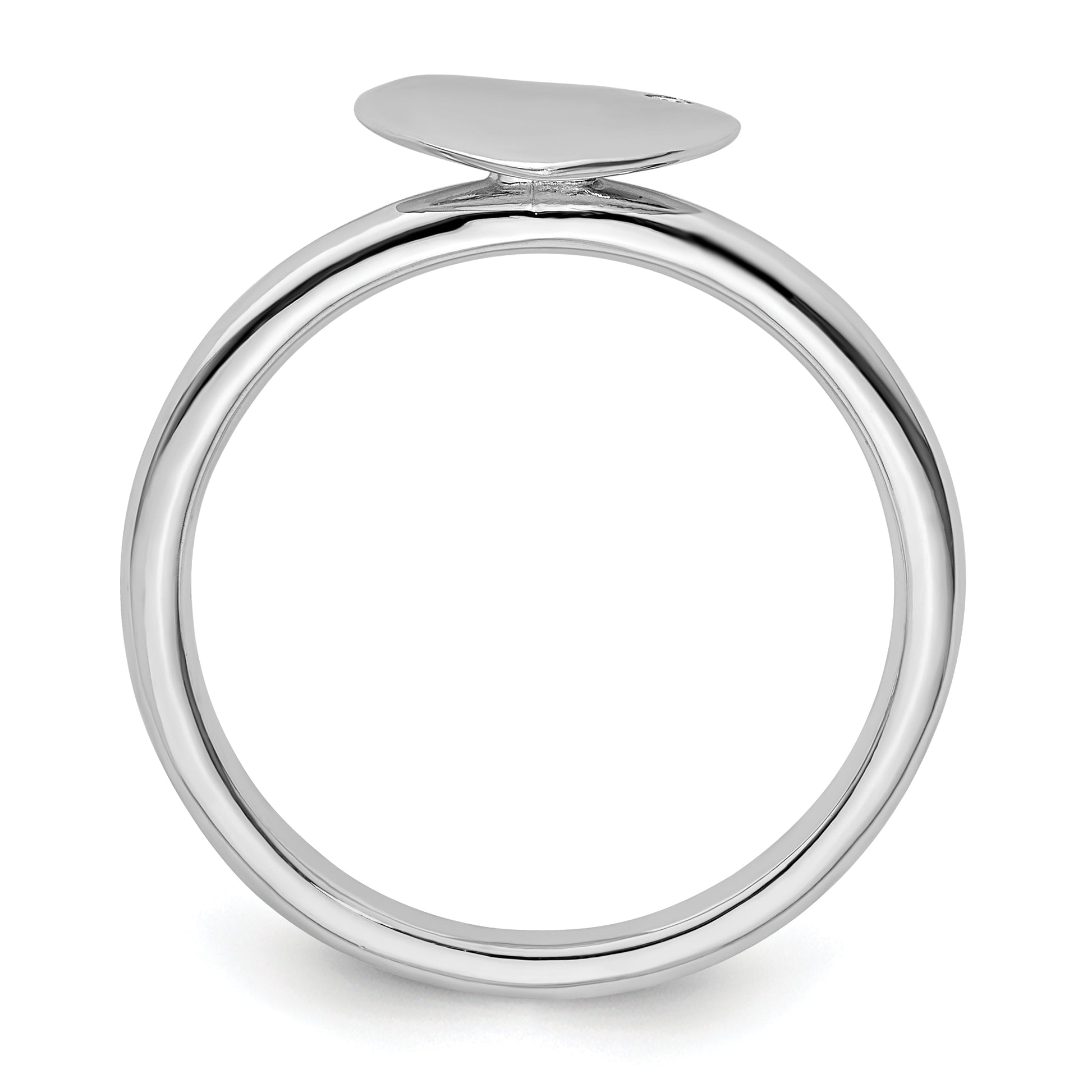 Sterling Silver Stackable Expressions Rhodium Plated Heart Diamond Ring