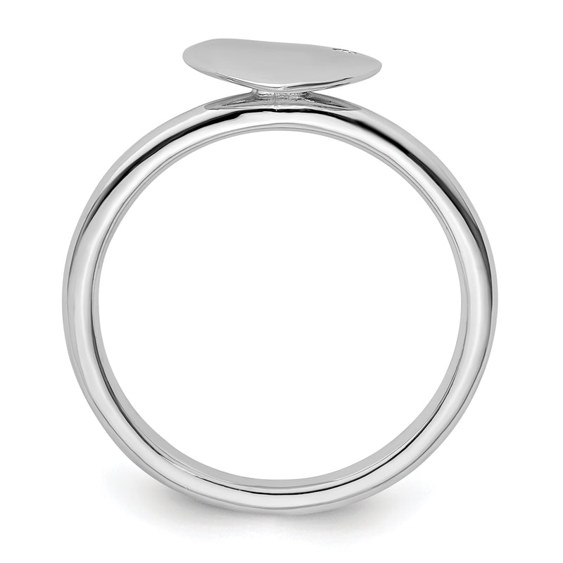 Sterling Silver Stackable Expressions Rhodium Plated Heart Diamond Ring