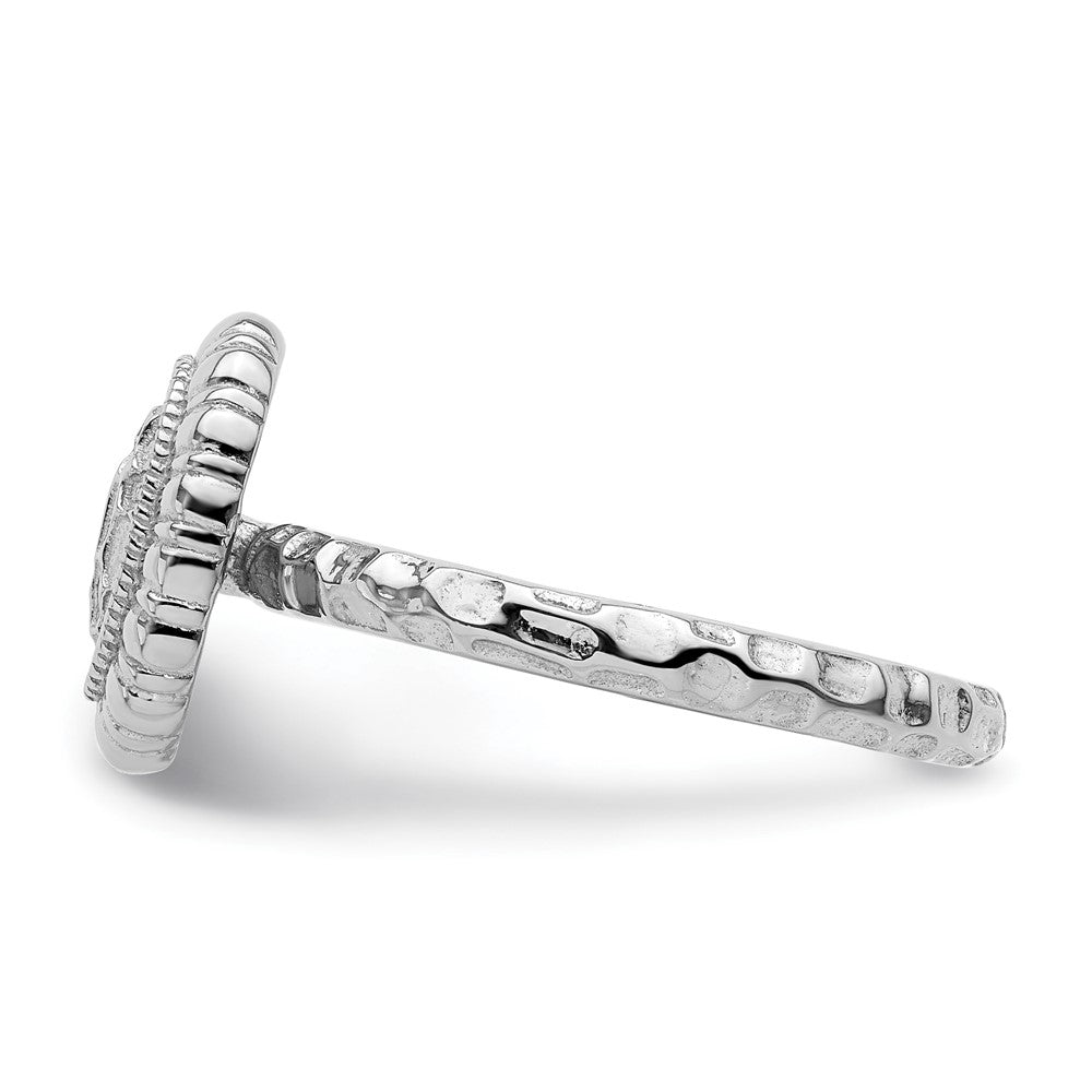 Sterling Silver Stackable Expressions Rhodium Plated Oval Ring