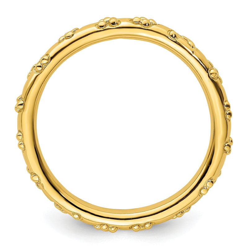Sterling Silver Stackable Expressions Gold Plated Textured Ring