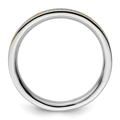 Sterling Silver Stackable Expressions Gold Plated Channeled Ring