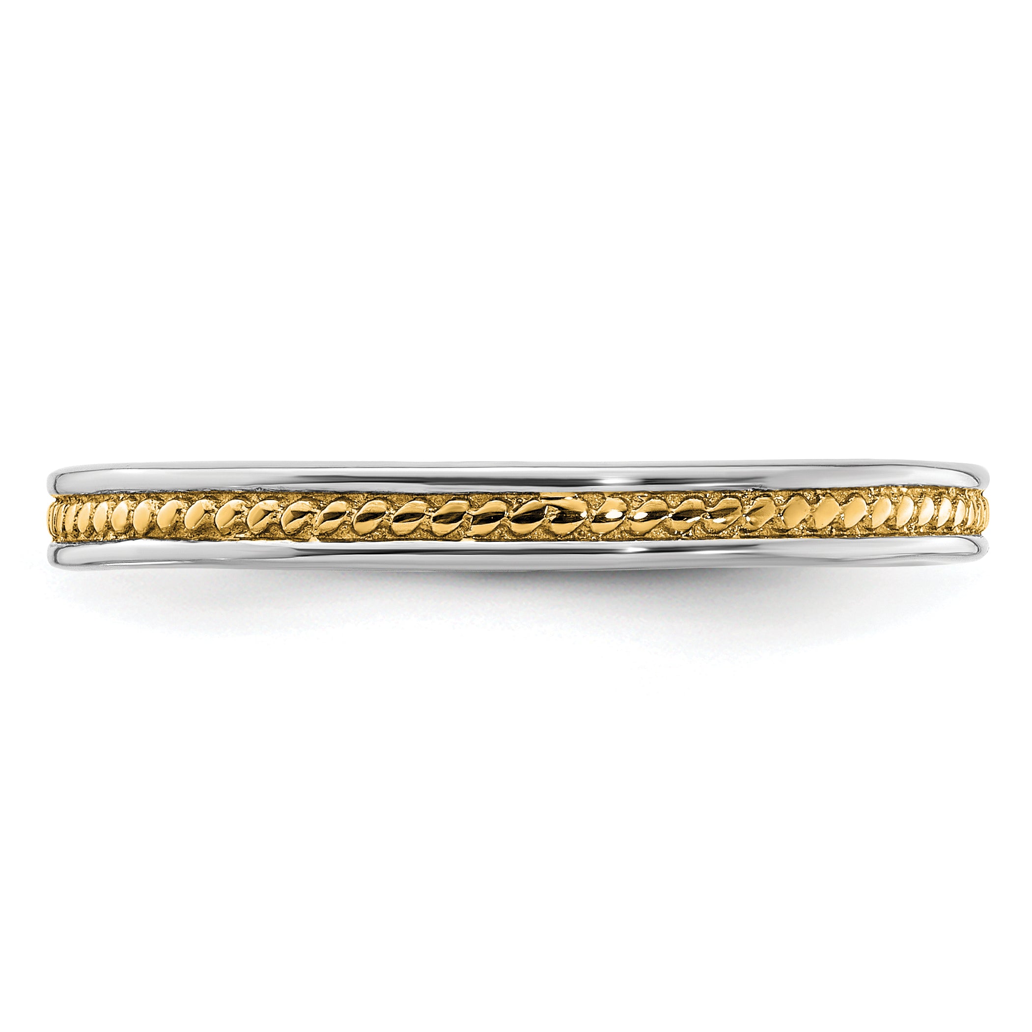 Sterling Silver Stackable Expressions Gold Plated Channeled Ring