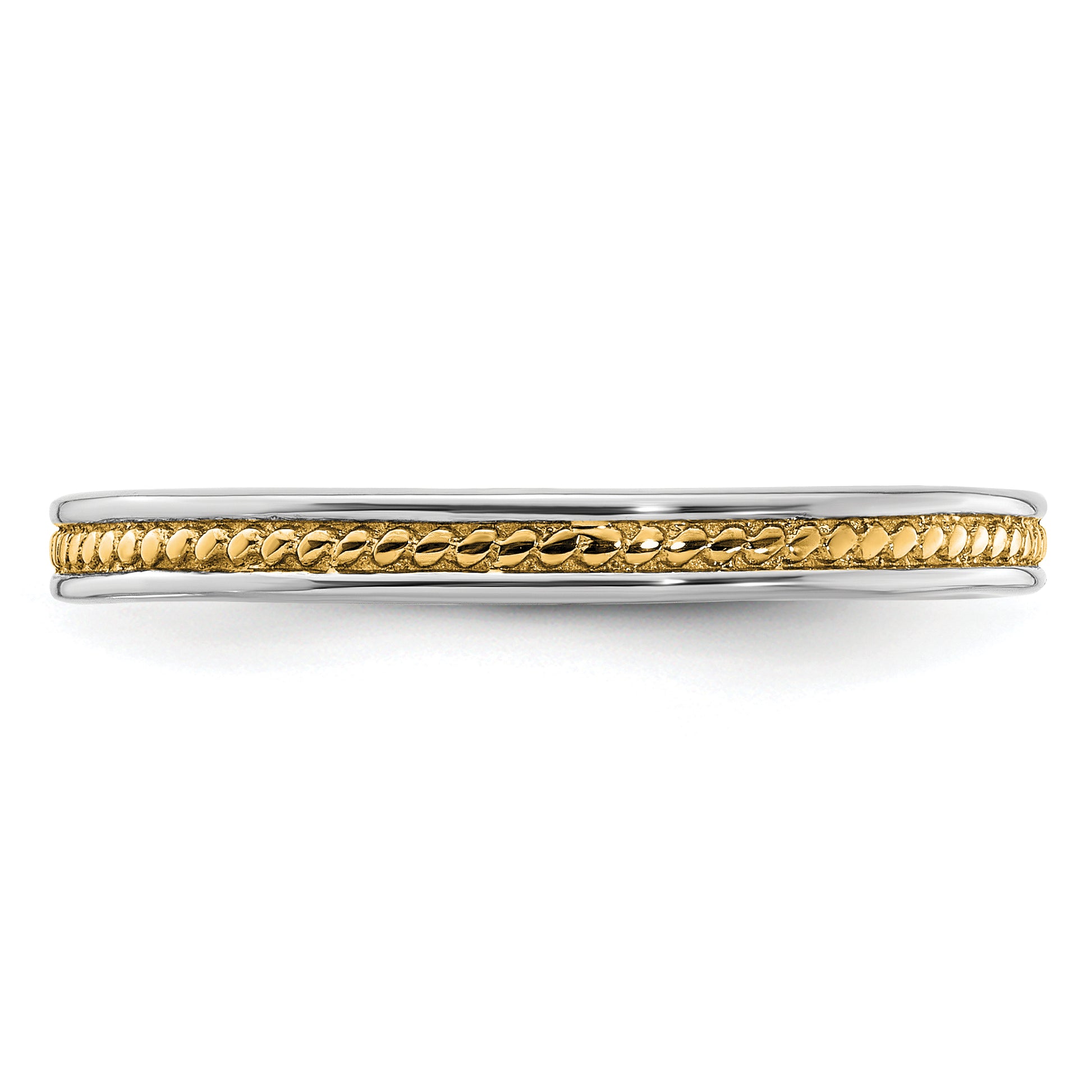 Sterling Silver Stackable Expressions Gold Plated Channeled Ring