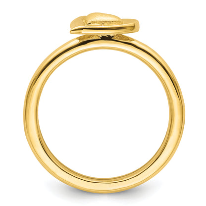 Sterling Silver Stackable Expressions Gold Plated Heart Ring