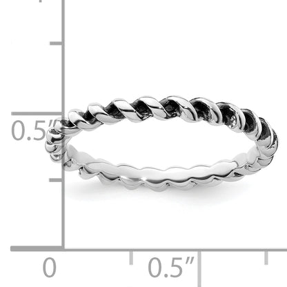Sterling Silver Stackable Expressions Antiqued Ring