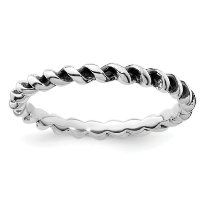 Sterling Silver Stackable Expressions Antiqued Ring