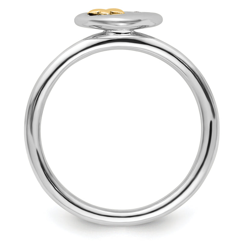 14K/Silver Two Tone Sterling Silver & 14K Butterfly Stackable Expressions Diamond Ring