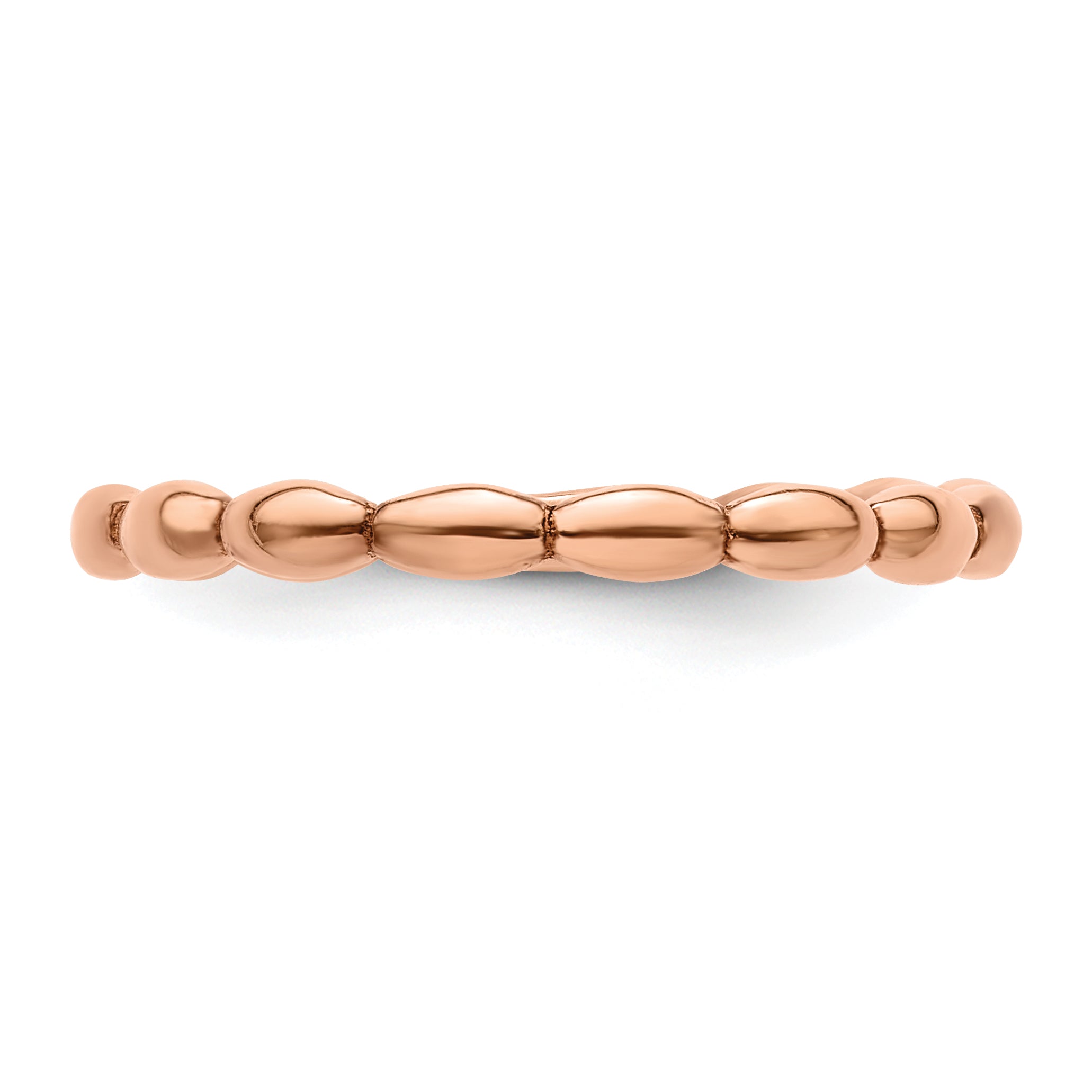 Sterling Silver Stackable Expressions Pink Plated Rice Ring