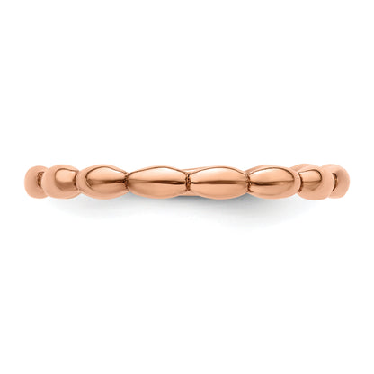Sterling Silver Stackable Expressions Pink Plated Rice Ring
