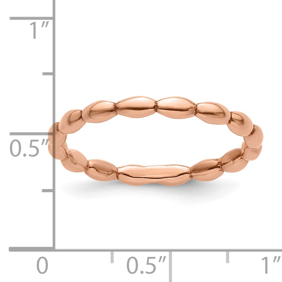Sterling Silver Stackable Expressions Pink Plated Rice Ring