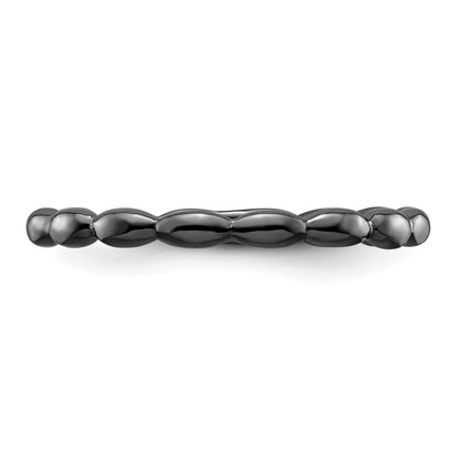 Sterling Silver Stackable Expressions Black Plated Rice Ring
