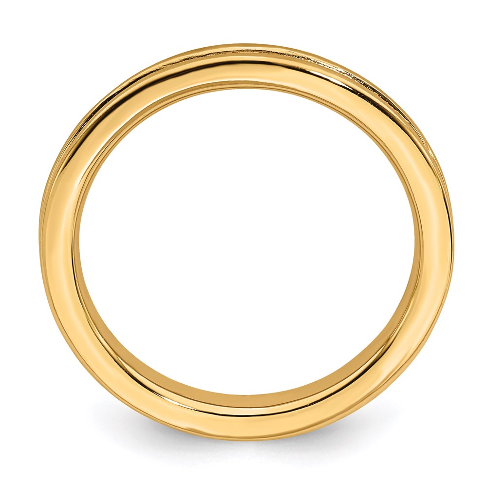 Sterling Silver Stackable Expressions Gold Plated Grooved Ring