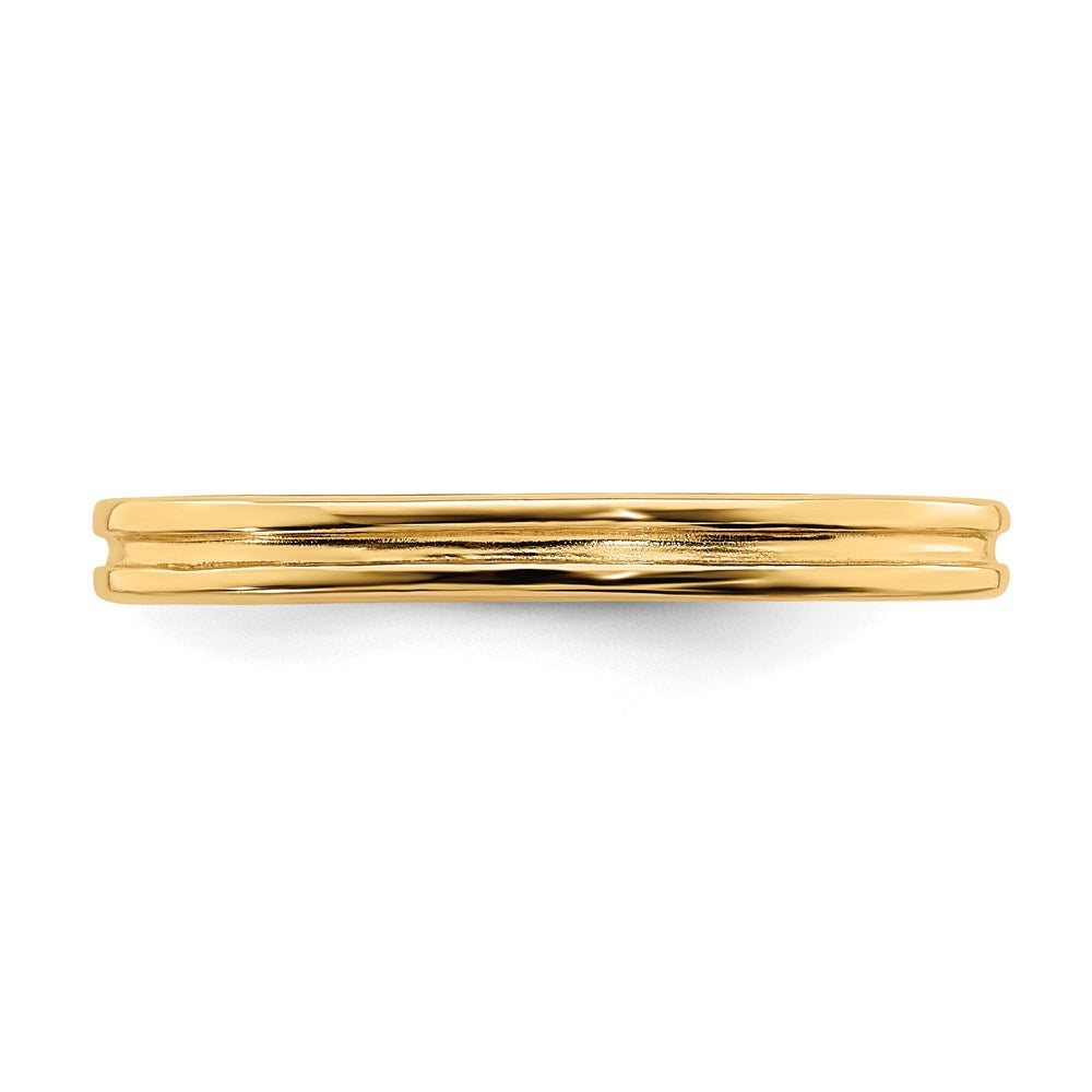 Sterling Silver Stackable Expressions Gold Plated Grooved Ring
