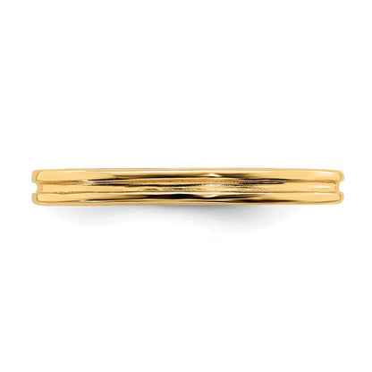 Sterling Silver Stackable Expressions Gold Plated Grooved Ring
