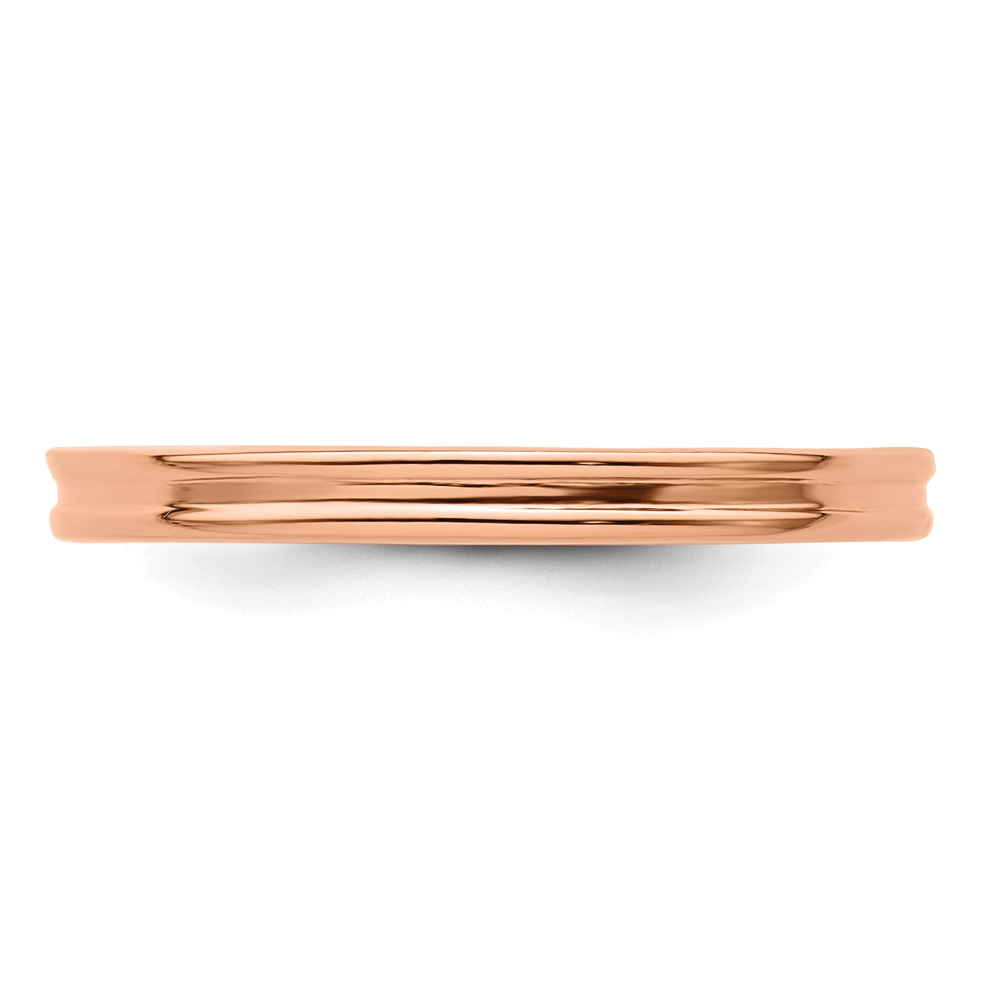 Sterling Silver Stackable Expressions Pink Plated Grooved Ring