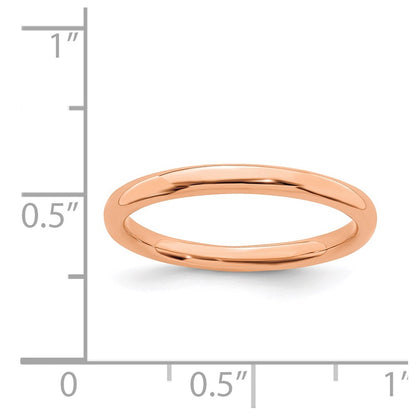 Sterling Silver Stackable Expressions Pink Plated Polished Ring