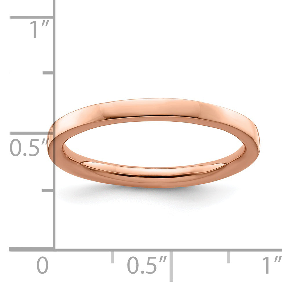 Sterling Silver Stackable Expressions Pink Plated Polished Ring