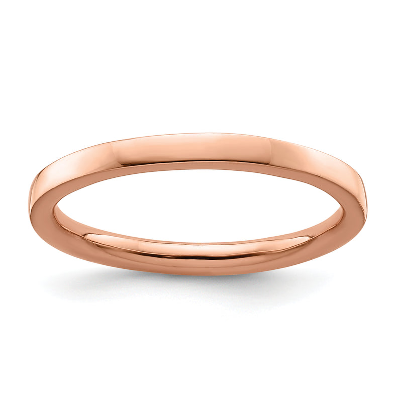 Sterling Silver Stackable Expressions Pink Plated Polished Ring