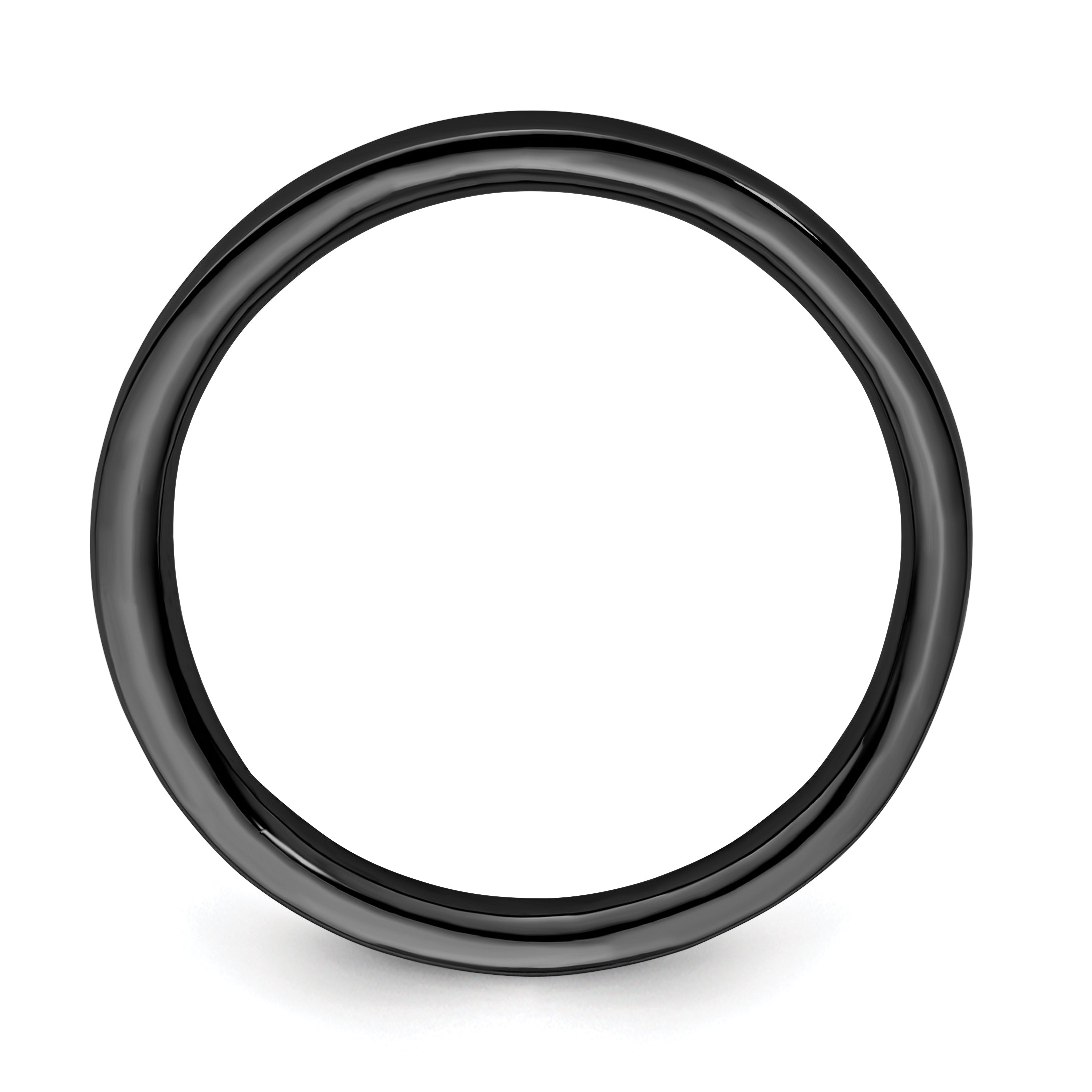 Sterling Silver Stackable Expressions Black Plated Polished Ring