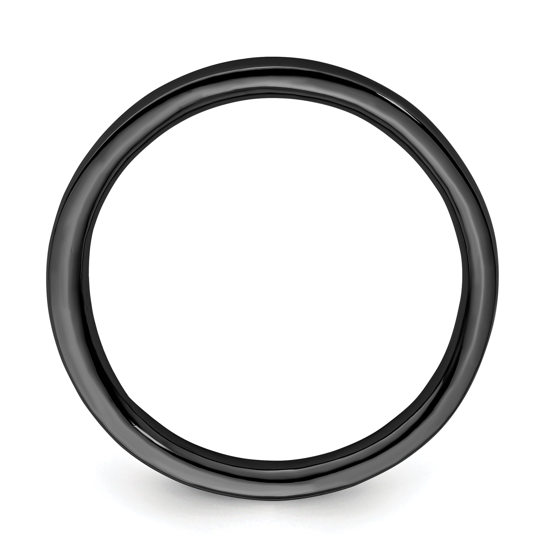 Sterling Silver Stackable Expressions Black Plated Polished Ring