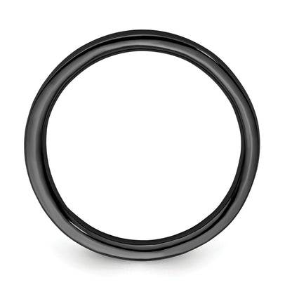 Sterling Silver Stackable Expressions Black Plated Polished Ring