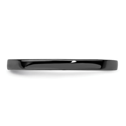 Sterling Silver Stackable Expressions Black Plated Polished Ring