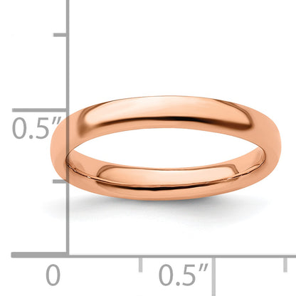 Sterling Silver Stackable Expressions Pink Plated Polished Ring