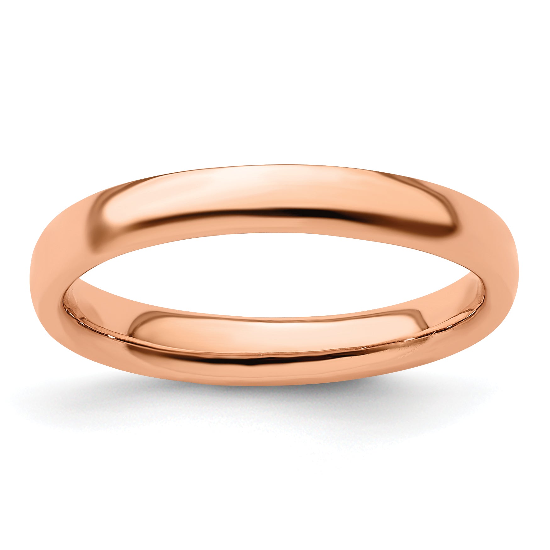 Sterling Silver Stackable Expressions Pink Plated Polished Ring
