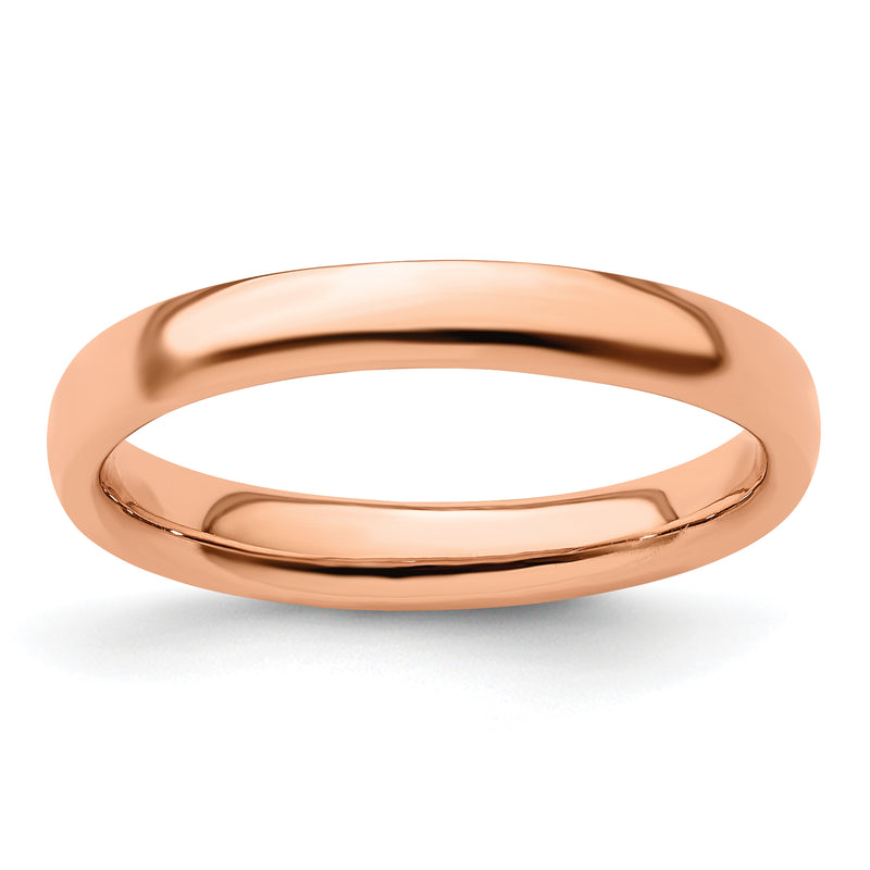 Sterling Silver Stackable Expressions Pink Plated Polished Ring