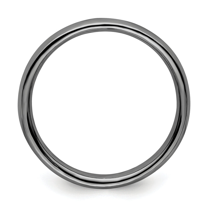 Sterling Silver Stackable Expressions Black Plated Polished Ring