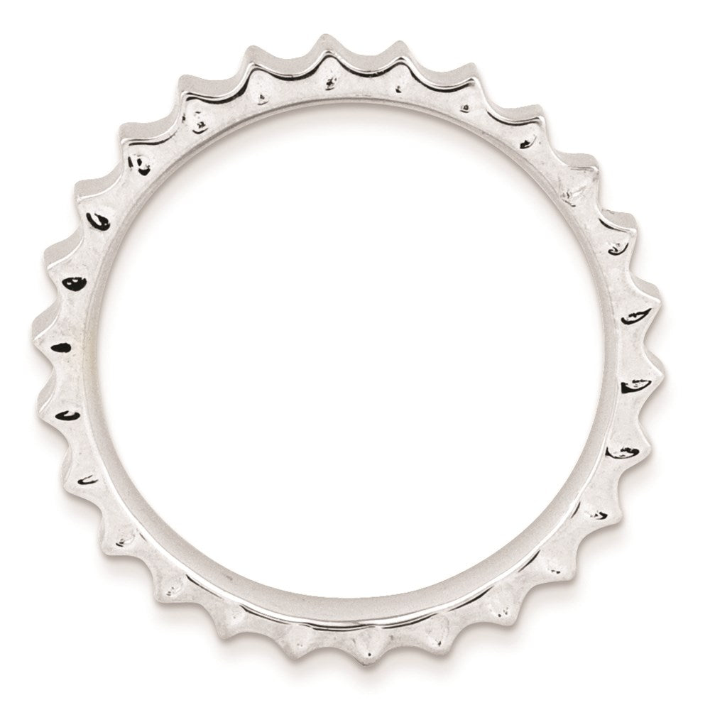 Sterling Silver Stackable Expressions Rhodium Ring (Size 6 Only)