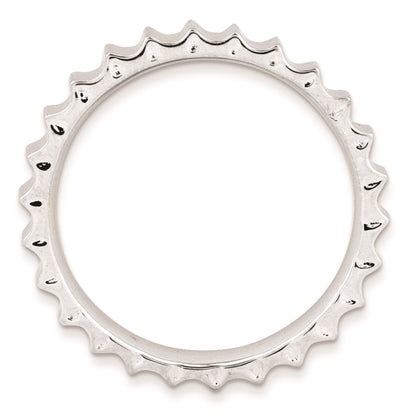 Sterling Silver Stackable Expressions Rhodium Ring (Size 6 Only)