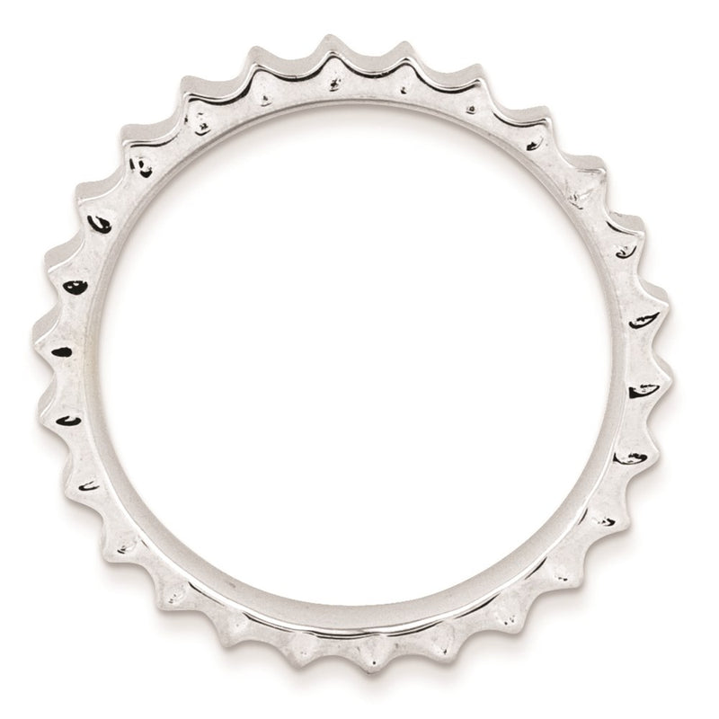 Sterling Silver Stackable Expressions Rhodium Ring (Size 6 Only)