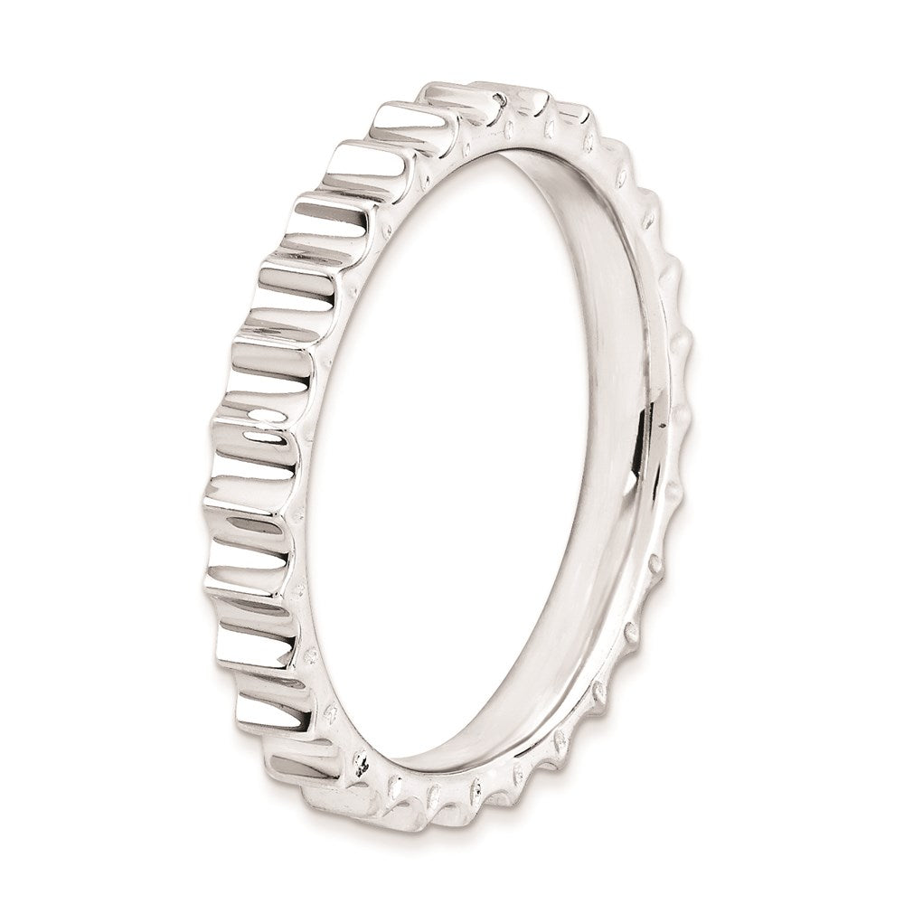 Sterling Silver Stackable Expressions Rhodium Ring (Size 6 Only)