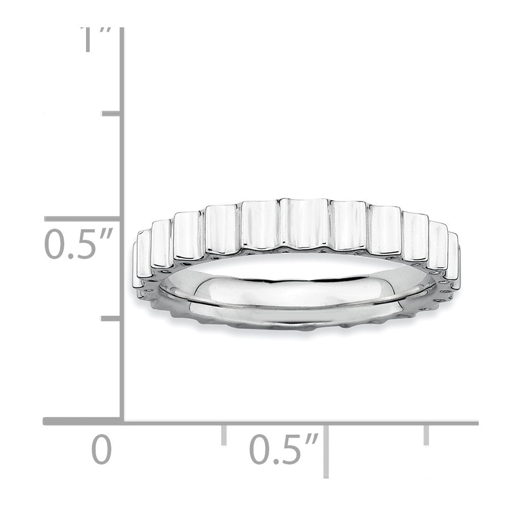 Sterling Silver Stackable Expressions Rhodium Ring (Size 6 Only)