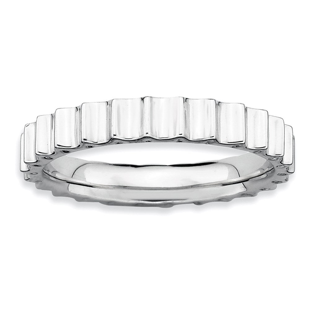 Sterling Silver Stackable Expressions Rhodium Ring (Size 6 Only)
