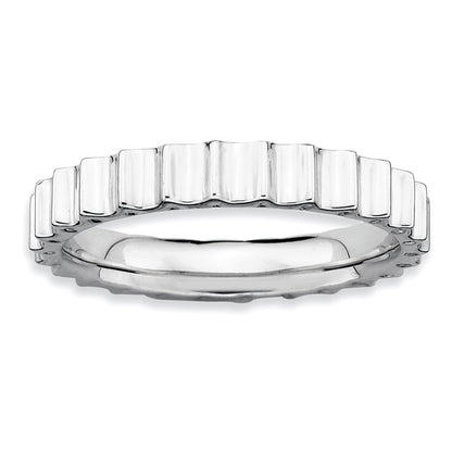 Sterling Silver Stackable Expressions Rhodium Ring (Size 6 Only)