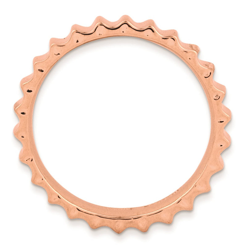 Sterling Silver Stackable Expressions Pink Plated Ring (Size 7 Only)