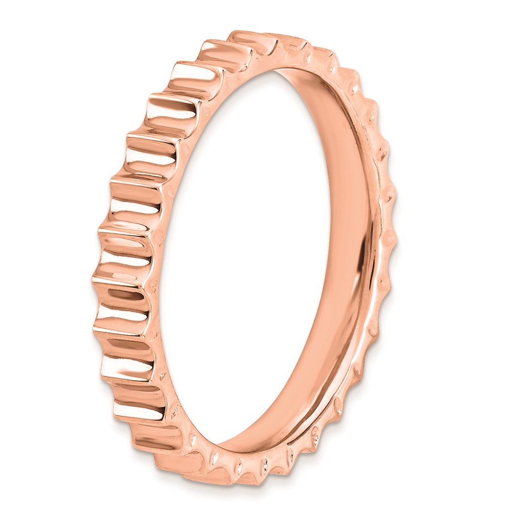 Sterling Silver Stackable Expressions Pink Plated Ring (Size 7 Only)