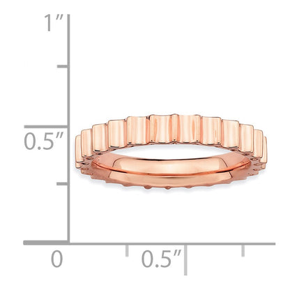 Sterling Silver Stackable Expressions Pink Plated Ring (Size 7 Only)