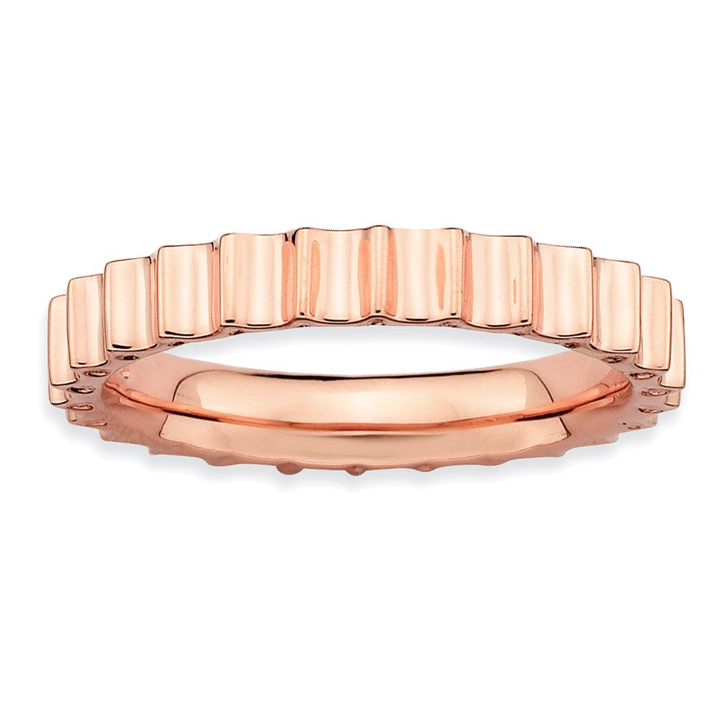 Sterling Silver Stackable Expressions Pink Plated Ring (Size 7 Only)